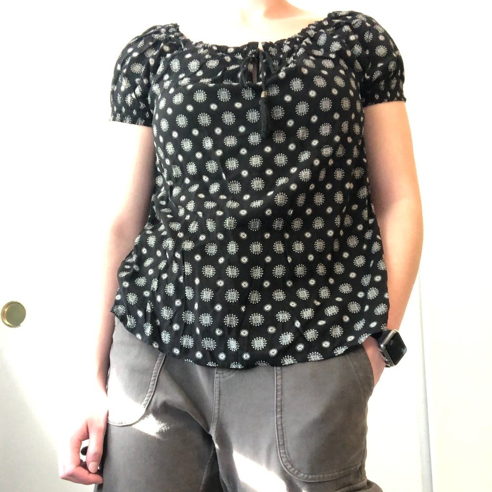 Black Patterned Blouse